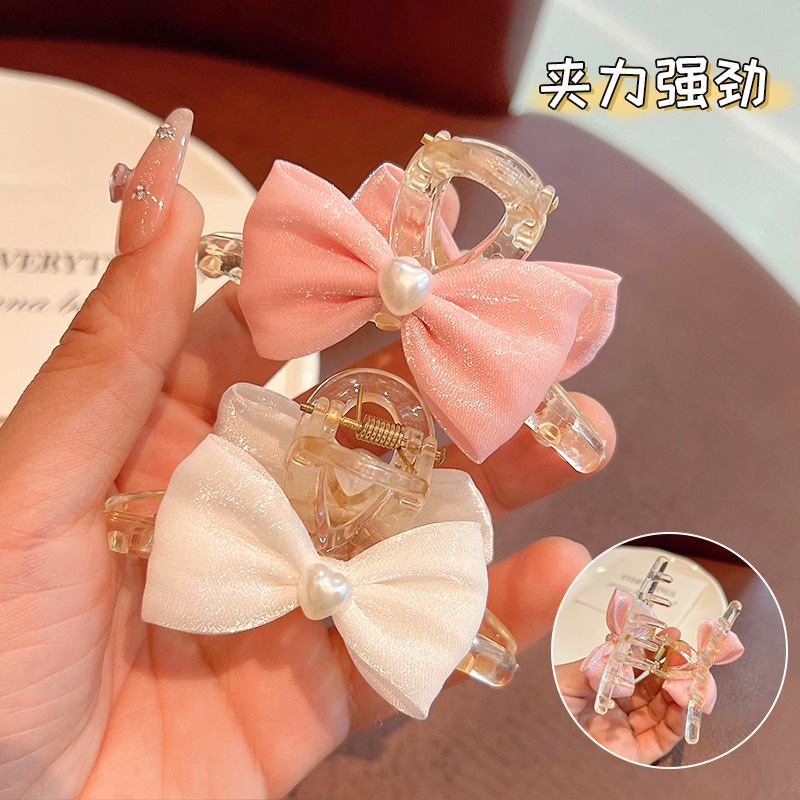 Baby Girl Butterfly Clip Hair Accessories for Princess Hair, Children's Silk Surface Pearl Hair Pin, High-end Hair Comb