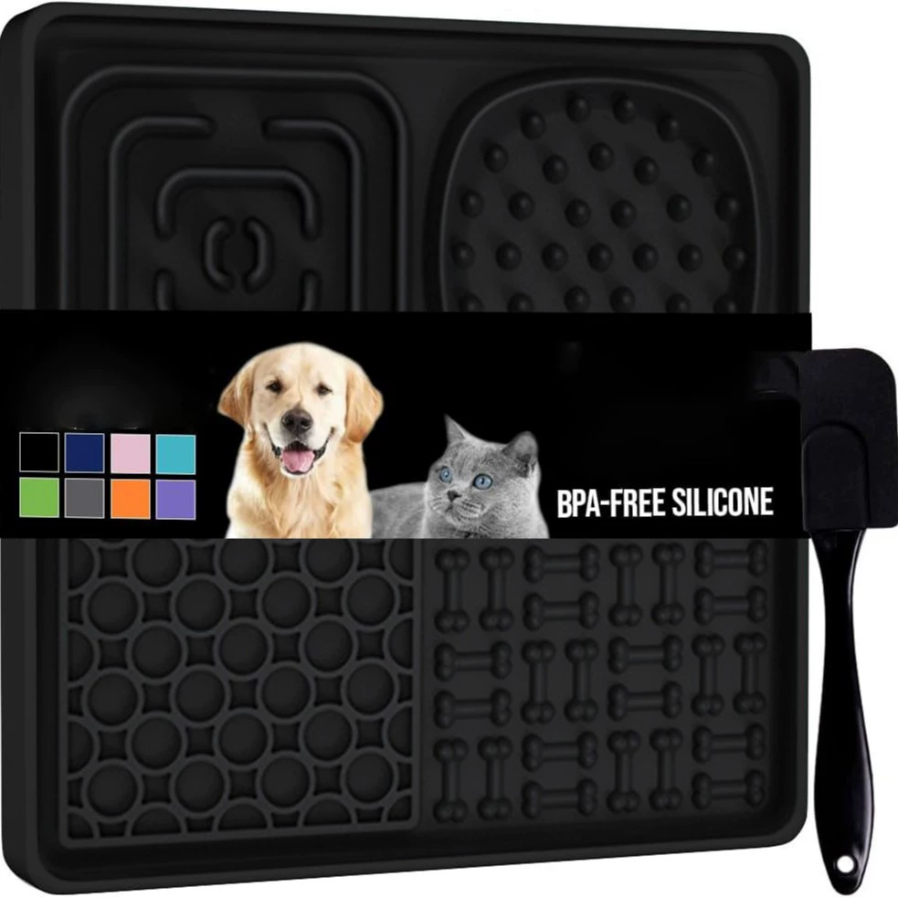 Amazon Лидер продаж Силиконовая присоска Pet Dog Lick Pad Медленная еда Обучение лизать Pad Собака Купание Красота Стабильность Артефакт