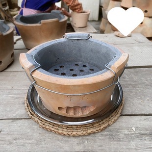 Coal Stove, Old-Fashioned Earthenware Hong Kong-Style Edge Stove, Charcoal Stove, Barbecue Soup Casserole, Indoor Carbon Stove, Red Clay Barbecue Stove