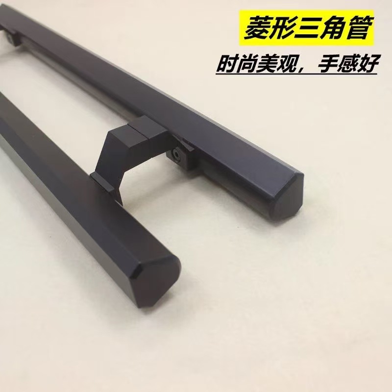 アルミ合金製ハンドル、店舗用ドア、黒色の手すり、取っ手、枠付きガラスドア、卸売、耐久性、モダンでシンプルなスタイル|undefined