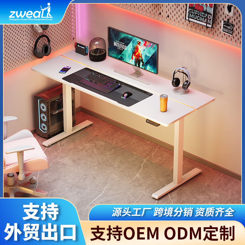 E-Sports Game Table with Rgb Revolving Lantern, Adjustable E-Sports Table, Adjustable Electric with Light, Multi-Function