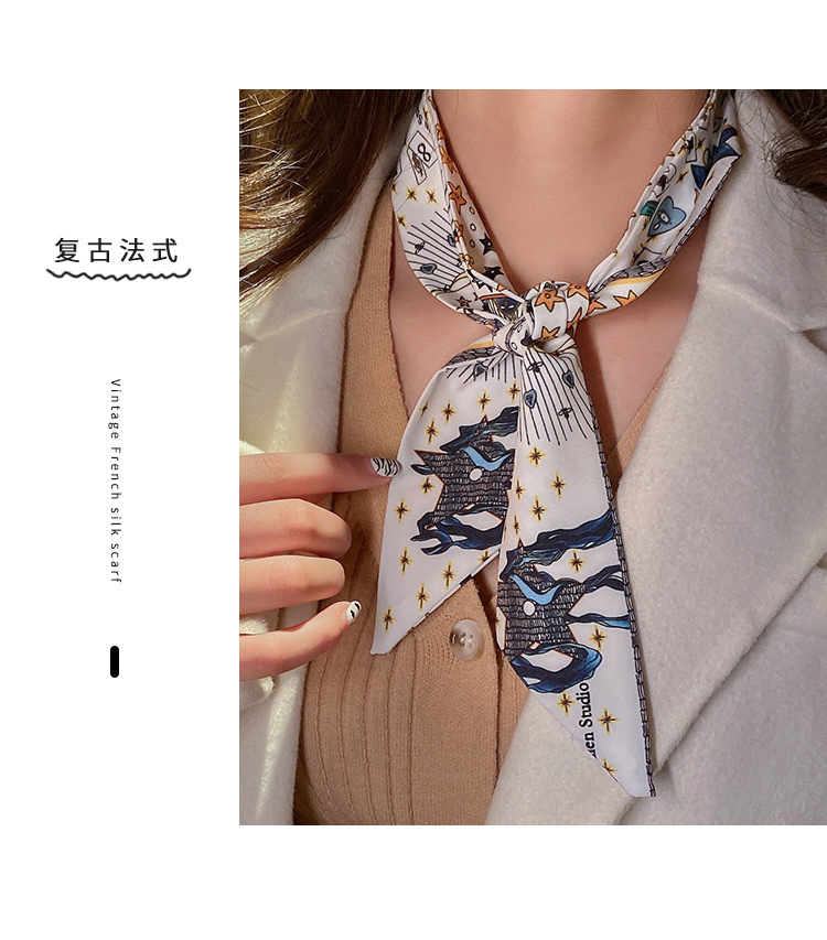 智贝详情图_6秋冬新款韩国头饰法式复古丝巾飘带女百搭发饰丝带