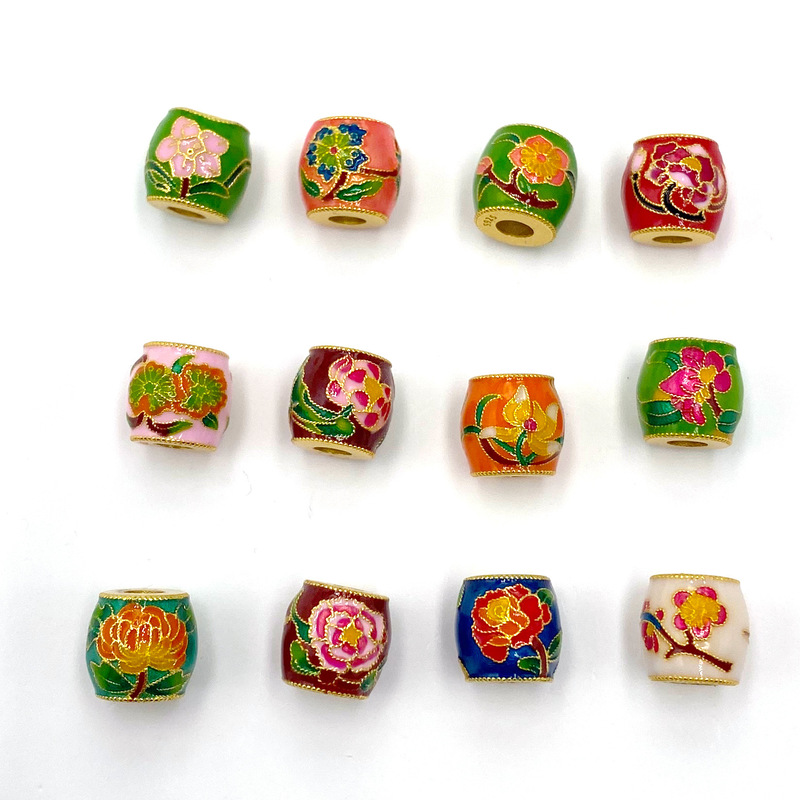 S925 Silver Plated Ancient Gold Burned Blue Twelve Birthday Bucket Bead Accessories DIY New Chinese Joker Bead Accessories