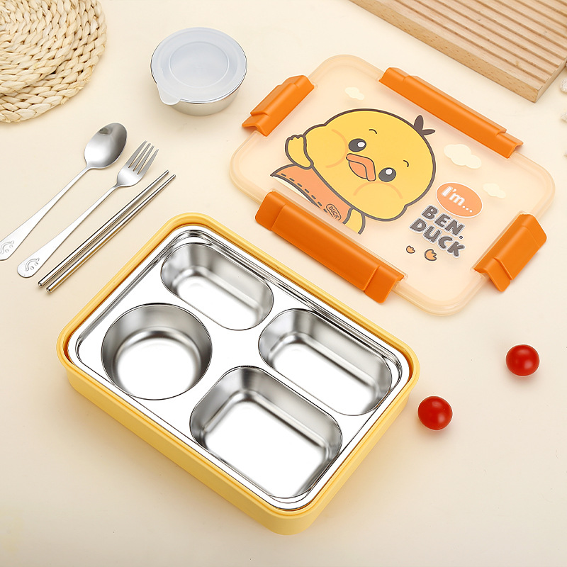 2539 caja de almuerzo + taza de sopa pequeño pato amarillo