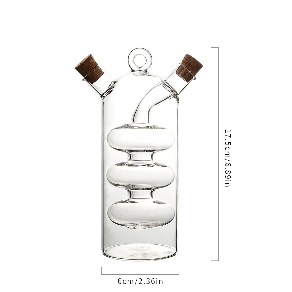 Botella de aceite creativa de doble propósito botella de aceite de vidrio dos en uno botella de condimentos botella de salsa de soja botella de condimentos botella de vinagre de aceite doméstico