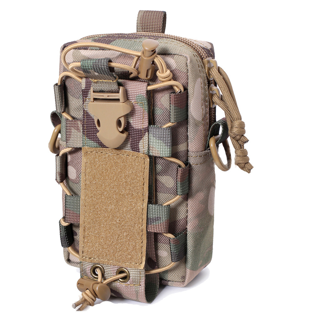 Bolsa de accesorios bolsas tácticas de cintura con cremallera de servicio bolsas de almacenamiento de auriculares elásticas bolsas de montaje multifuncionales camuflaje militar impermeable