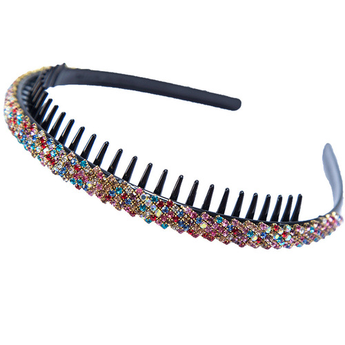 Korean rhinestone simple non-slip headband face-washing hair clip with teeth hair accessory Korean style adult trendy hairpin for women