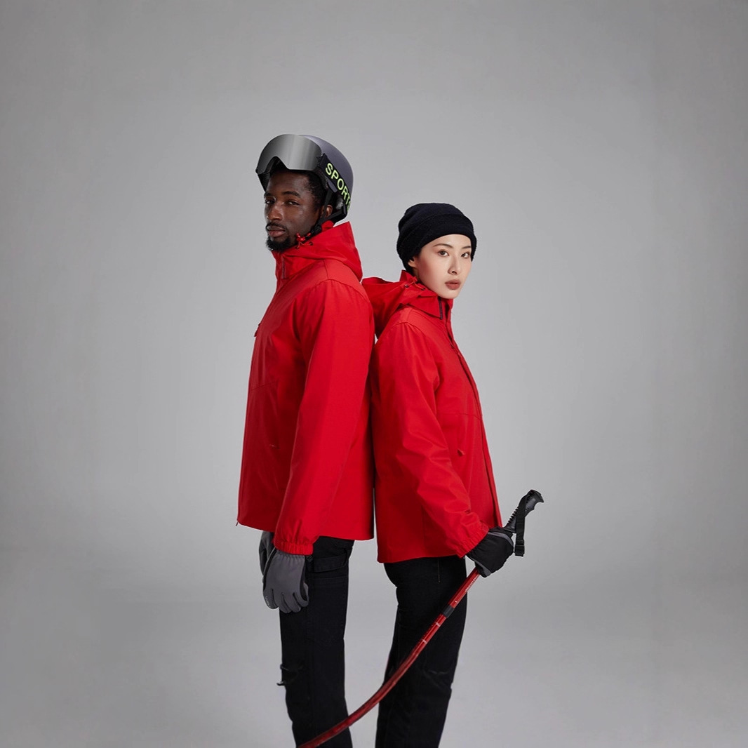 羽绒服冬季男冲峰衣 三合一连帽男女款外套 运动款外套防风防寒羽