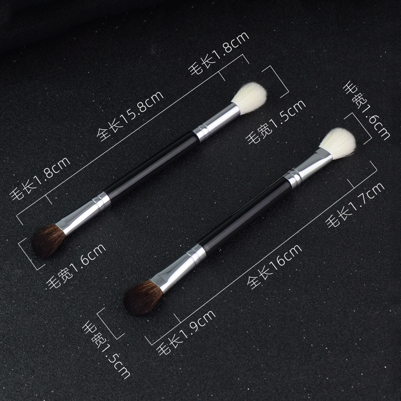 Maestro Mao F18 nariz sombra cepillo sombra de ojos de lana de dos cabezas de pelo animal sombra reparación combinación portátil Cangzhou maquillaje cepillo