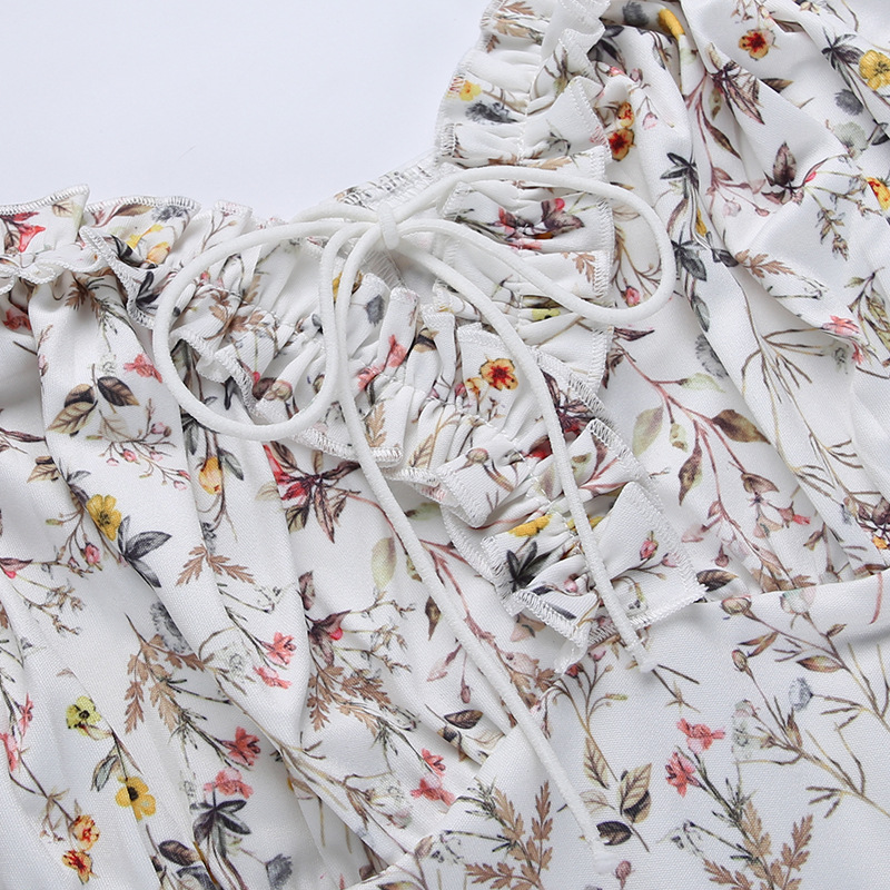 Bohemian Tube Top Off-Shoulder Floral Slit Dress NSGYB98528