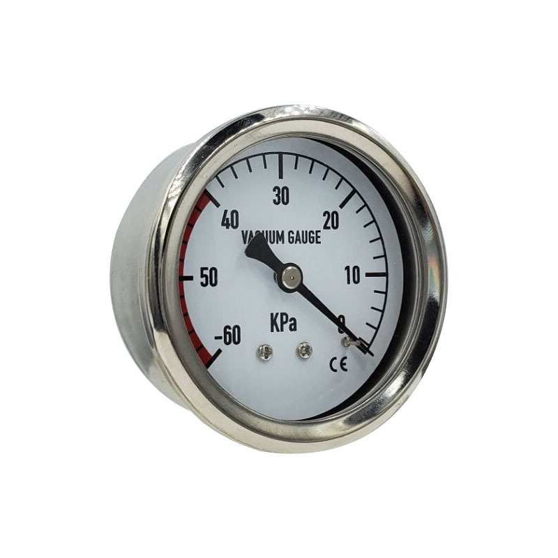 BECO 60mm不锈钢壳压力表-60kPa径向安装真空减压防摔压力表