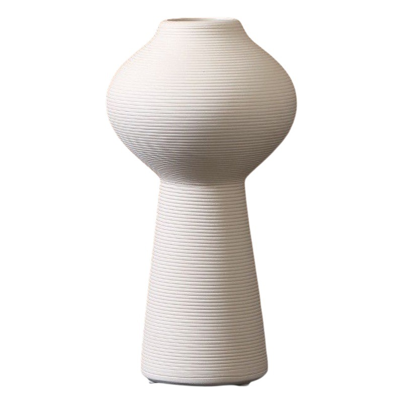 Blanco florero de cerámica decoración moderna moda creativa arreglo de flores secas dispositivo de mesa de comedor sala de estar decoración del hogar