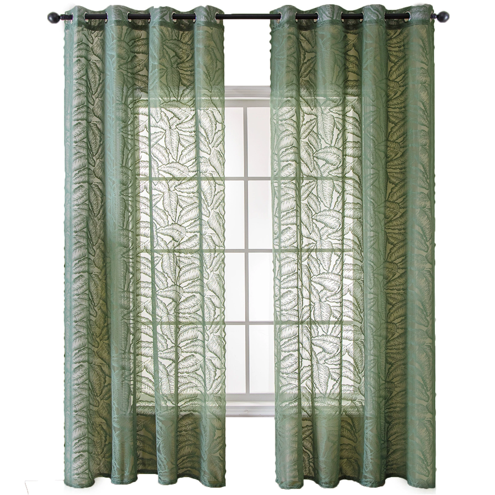 Modern simplicity popular green home curtain bedroom living room living room balcony semi -shading shading special show curtain free punching