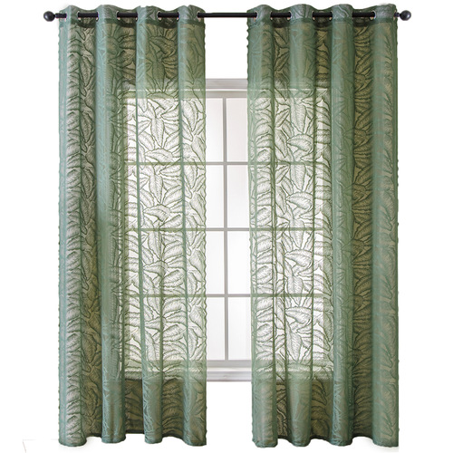 Modern minimalist popular green home curtains bedroom living room balcony semi-transparent sunshade blind without drilling