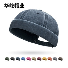 春秋水洗棉瓜皮帽情侣街头唐帽四季百搭地主帽男生高颜值帽子批发