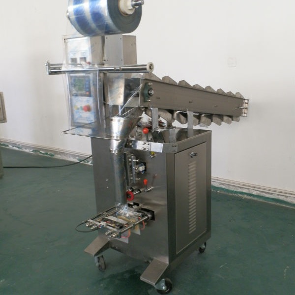 供应输送斗式包装机水果干包装机械设备SJ-60S果脯包装视频