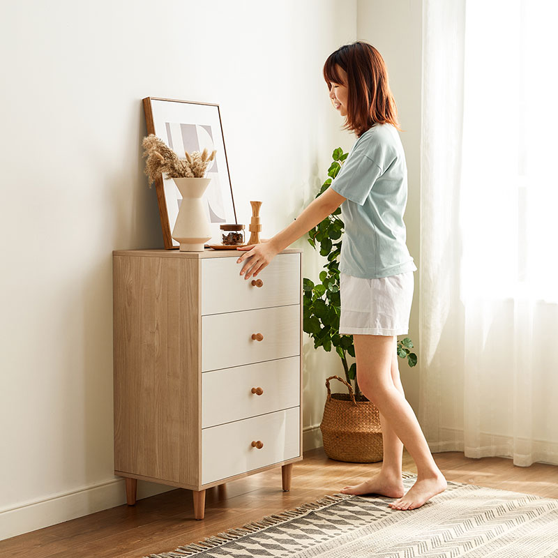 58C1 Home Simple Side Cabinet Living Room Storage Four or Five Drawers Cabinet Modern Storage Cabinet Drawer Bedroom Wall Cabinet