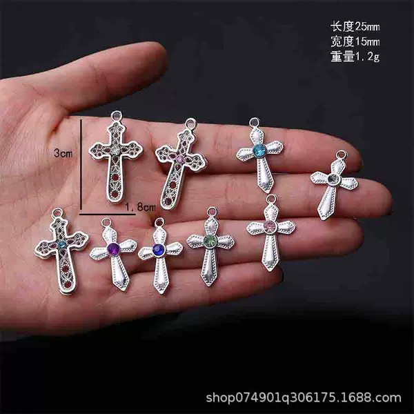 Cross-border platform supply small ten z rack point drill hanging accessories rosary necklace DIY accessories hanging