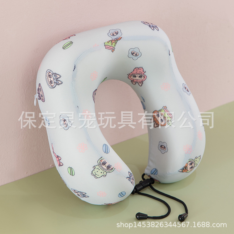 Almohada en forma de U de algodón con memoria de color sólido Almohada redonda para el cuello de viaje Almohada en forma de U de algodón con memoria cabeza con logotipo impreso al por mayor image 17