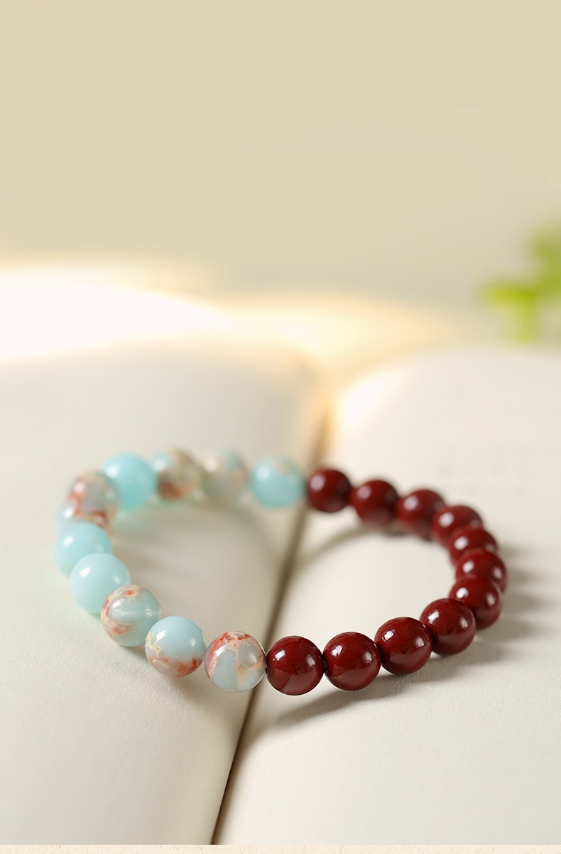 Purple gold sand cinnabar bracelet, new Chinese-style zodiac year simple jewelry, Zen-style national style Shoushan stone bracelet, best friend gift 167 undefined