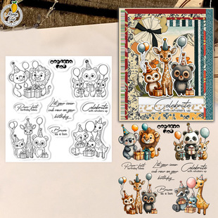 Amazon's New Animal Party Transparent Silicone Seal Cross-Border Handbook Transparent Seal Stamp Material Stamp