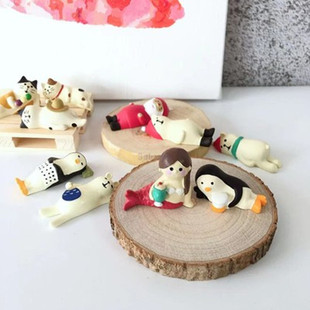 Japanese Grocery zakka Chai Dog Penguin Photo Cat White Bear Soy Bean Lazy Cat Creative Crafts Miniature ins Ornaments