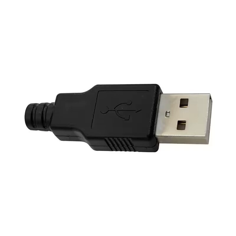 [厂家直销焊线式公头USB-A型插头带塑料壳 充电接头 USB公头三件套]