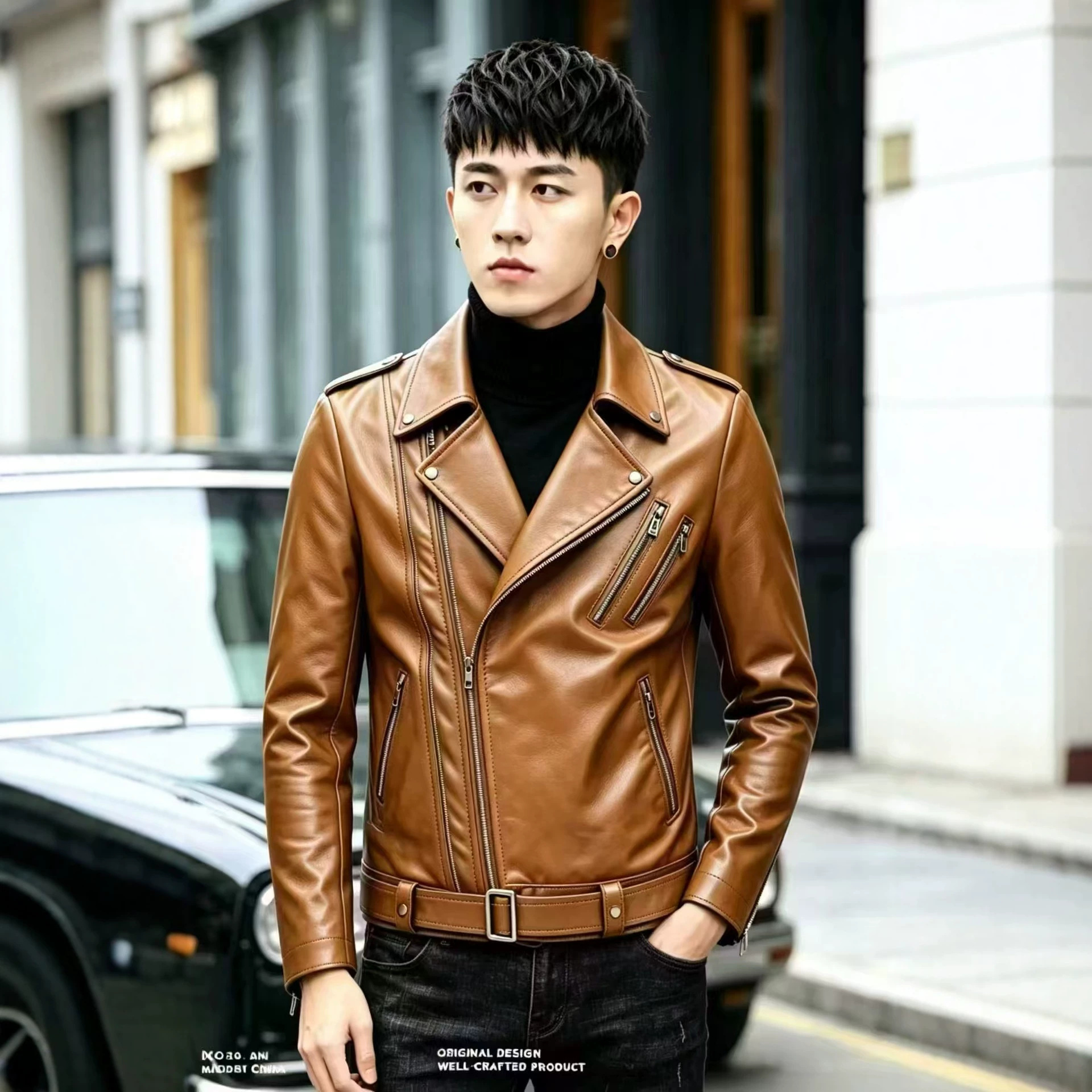 Factory Autumn and Winter New Korean Men's plus size Motorcycle Leather Jacket Men's Leather Jacket New Men's Leather Fashion