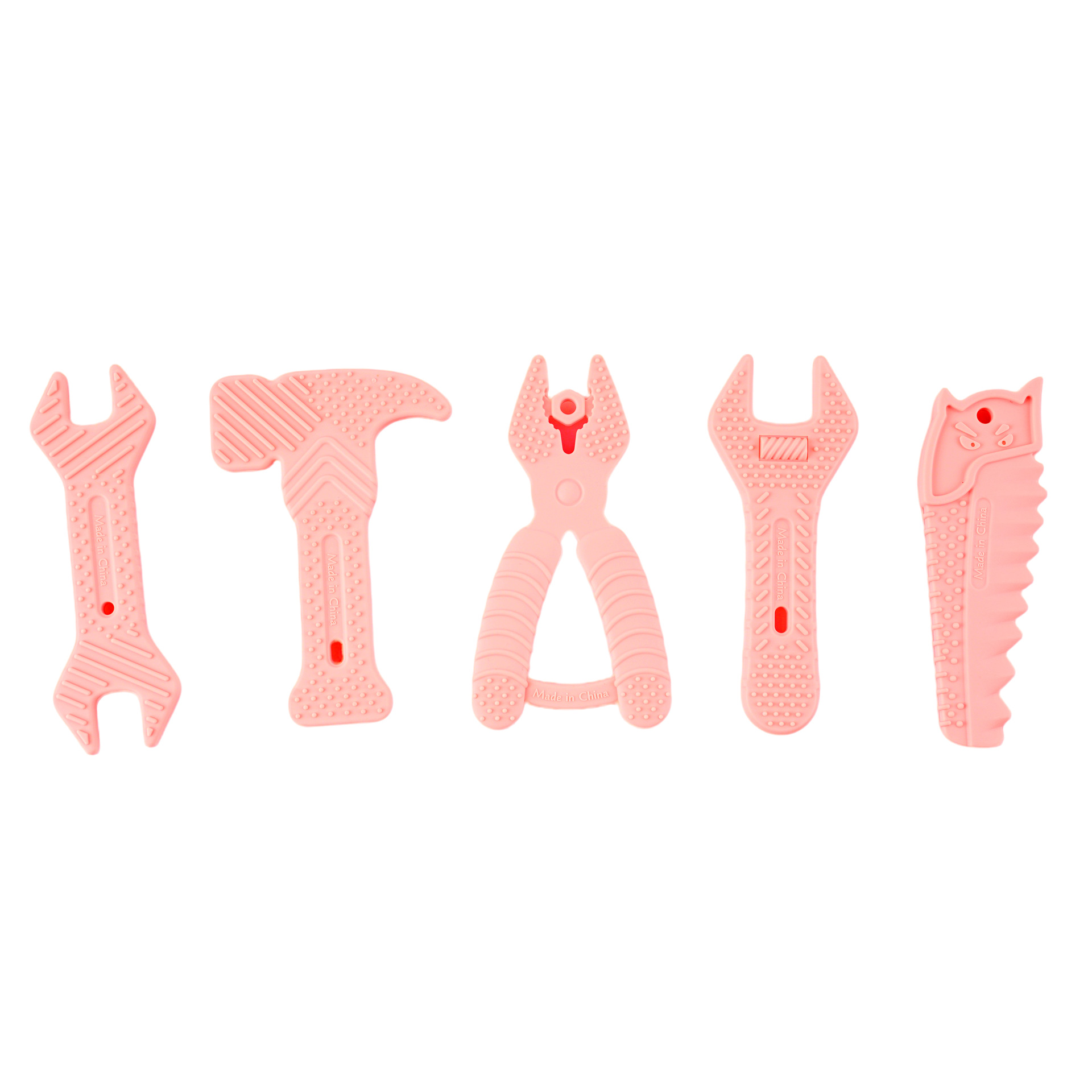 Martillo transfronterizo llave de goma de dibujos animados juego de juguetes para bebés pegamento anti-comer mano de silicona palillo molar