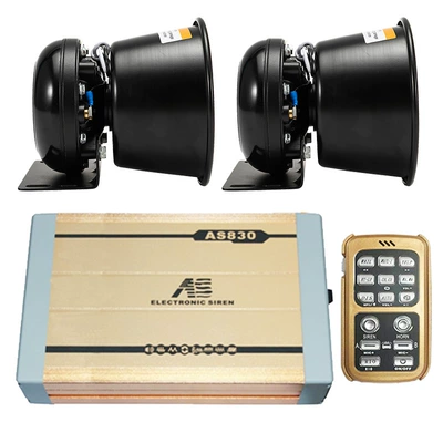 Car-mounted wireless remote control siren, car loudspeaker, high-pitched alarm, AS830KG + round speaker