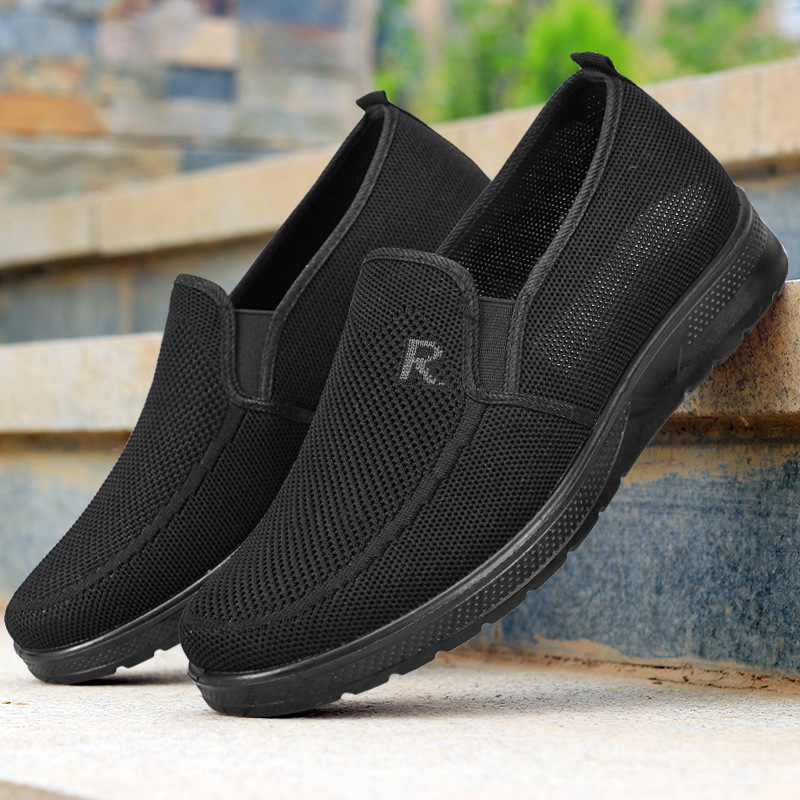 Zapatos de lona de verano para hombres viejos zapatos de tela de Beijing zapatos casuales respirables zapatos de conducción de zapatos de trabajo de un solo pie
