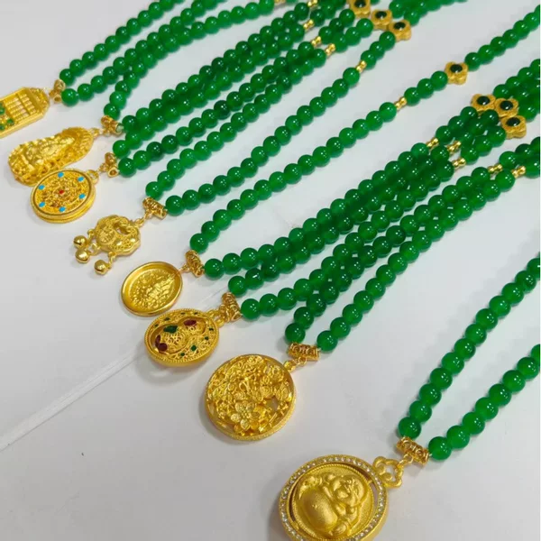 Ethnic Style Beaded Necklace with Five Blessings, Chinese Retro Style, Versatile and Trendy, Popular on Tiktok, Sweater Chain Accessory