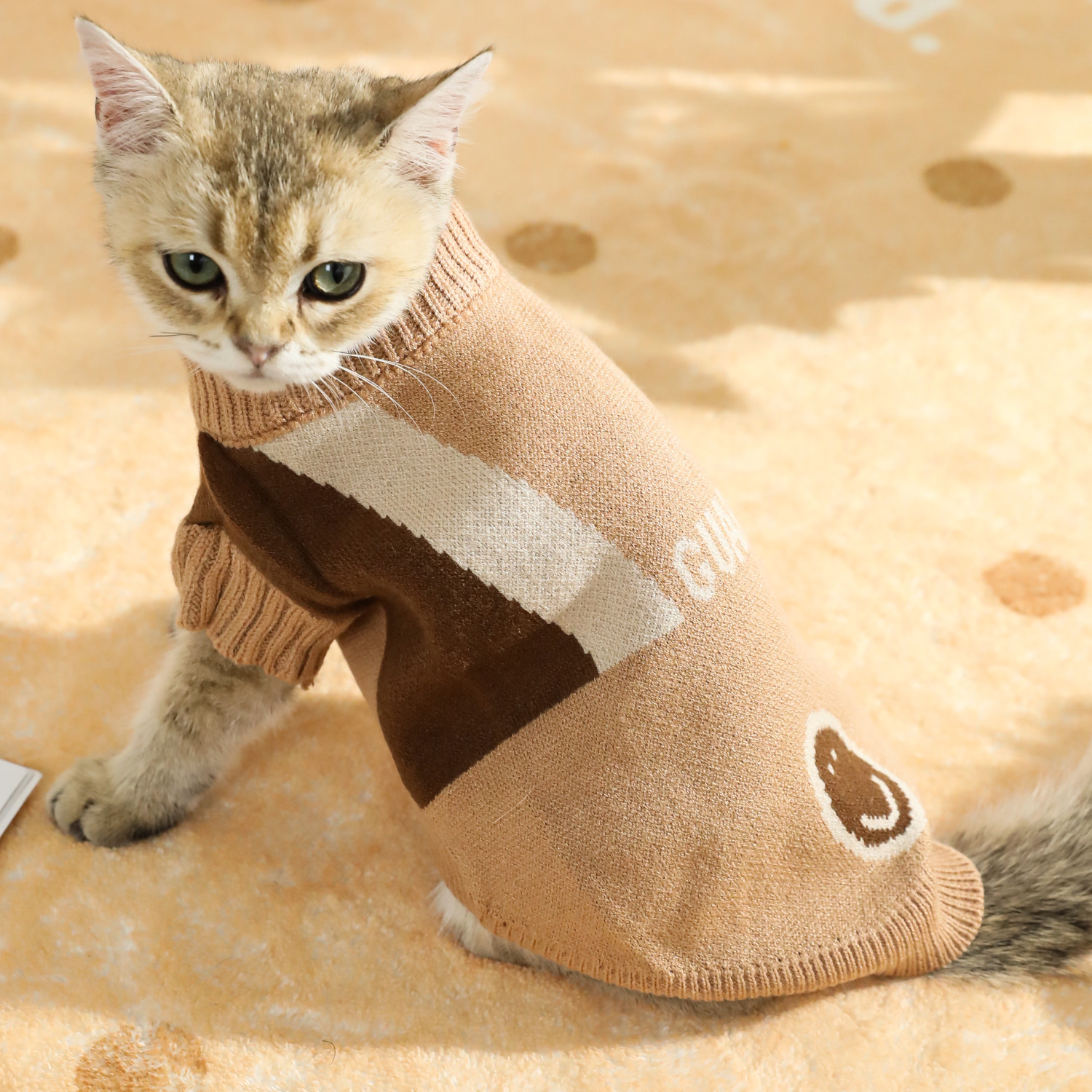 Z mascotas ropa cálida de invierno caricatura cara sonriente jersey perro gato adorable ropa de dos patas en stock al por mayor