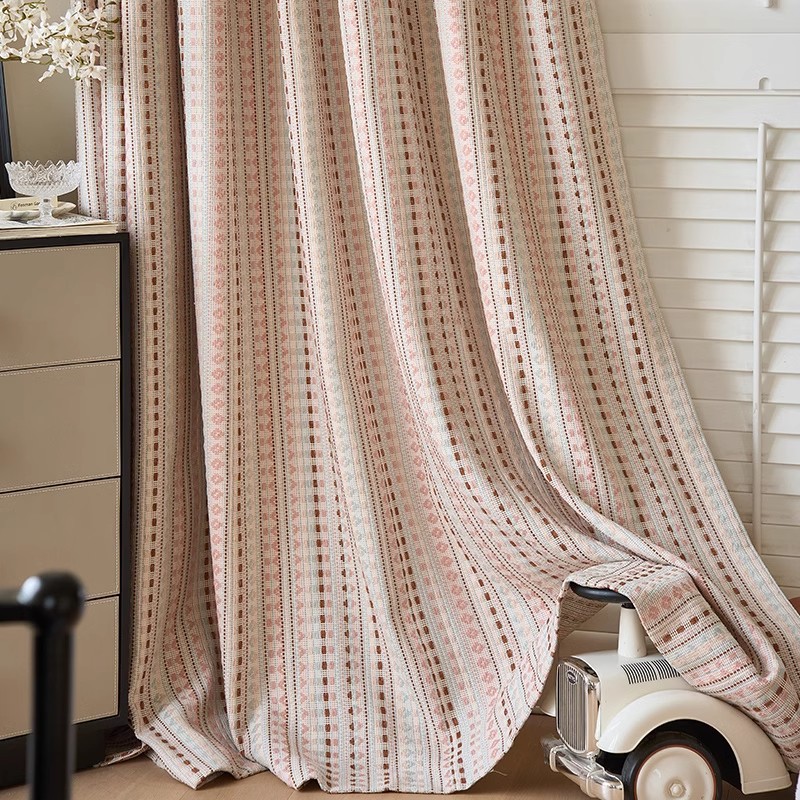 2025 nueva cortina de la isla de Fair lujo retro Jacquard romántico alto sentido dormitorio de niñas sala de estar