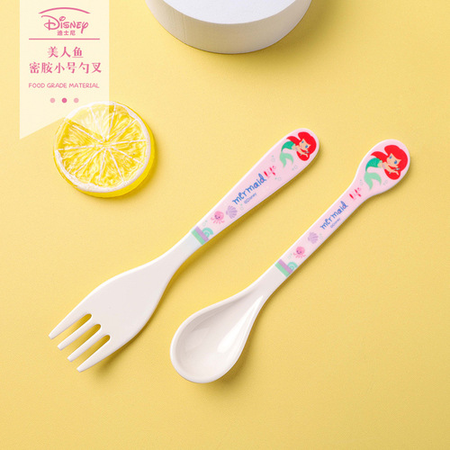 Disney Mickey Spork Child-friendly Utensils Small Spoon Large Fork Melamine Cartoon Spork Mickey Minnie Spork Dinner