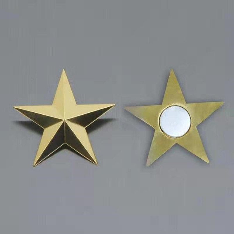 Suministro de stock estereoscópico de pentagrama rojo imán estereoscópico de pentagrama estrella de medalla image 25