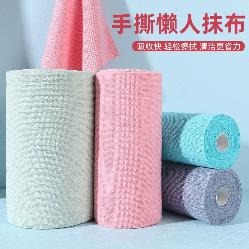 Hand -torn cloth dry and wet dual -use tear rag kitchen kitchen disposable lazy rags thick can be washed dishwashing cloth