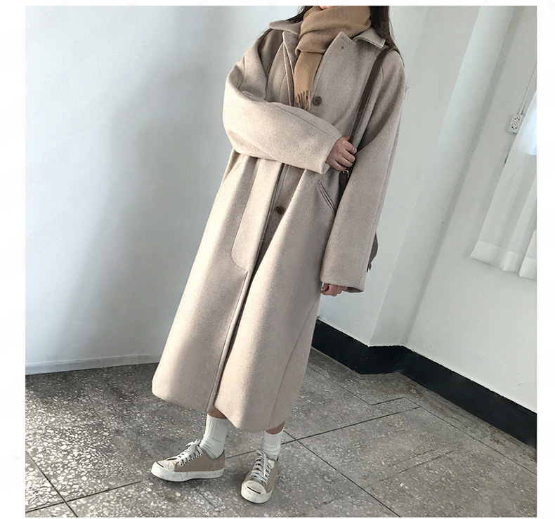 Dames wollen jas enkelrijig lang herfst winter overjas_voghion.com