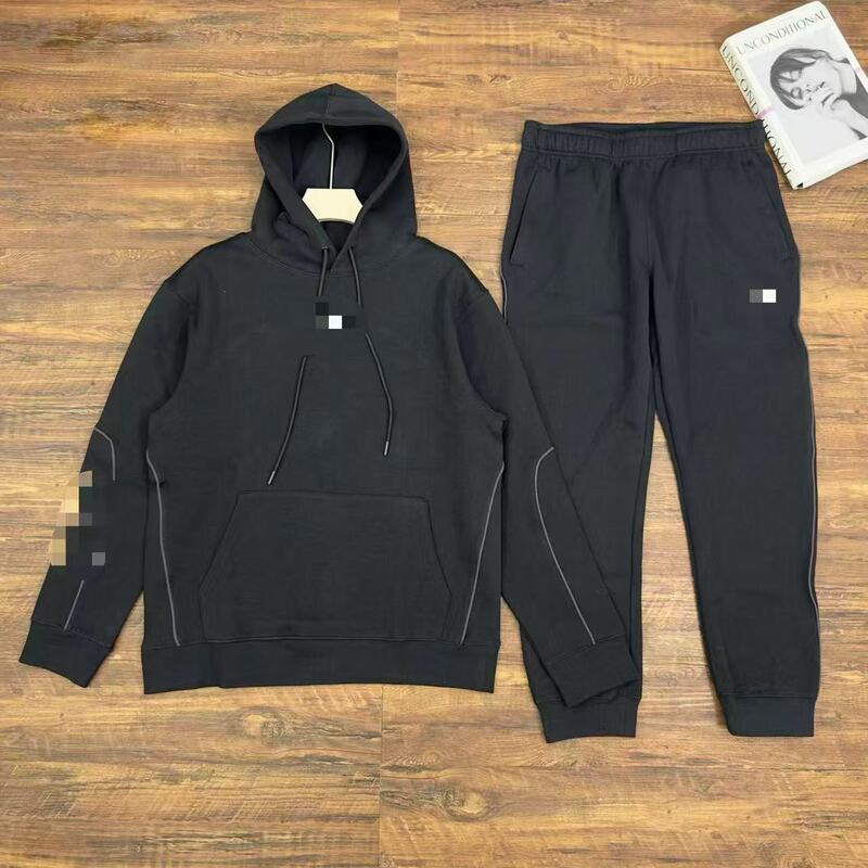 Cross-Border In-Stock Nocta Collaboration Reflective Hooded Sweatshirt and Trendy Sweatpants Set for Men