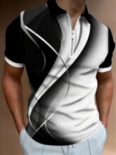 O 48091 Men's Geometric Polo Shirt �׺ξ��l�R���� �羳�W����