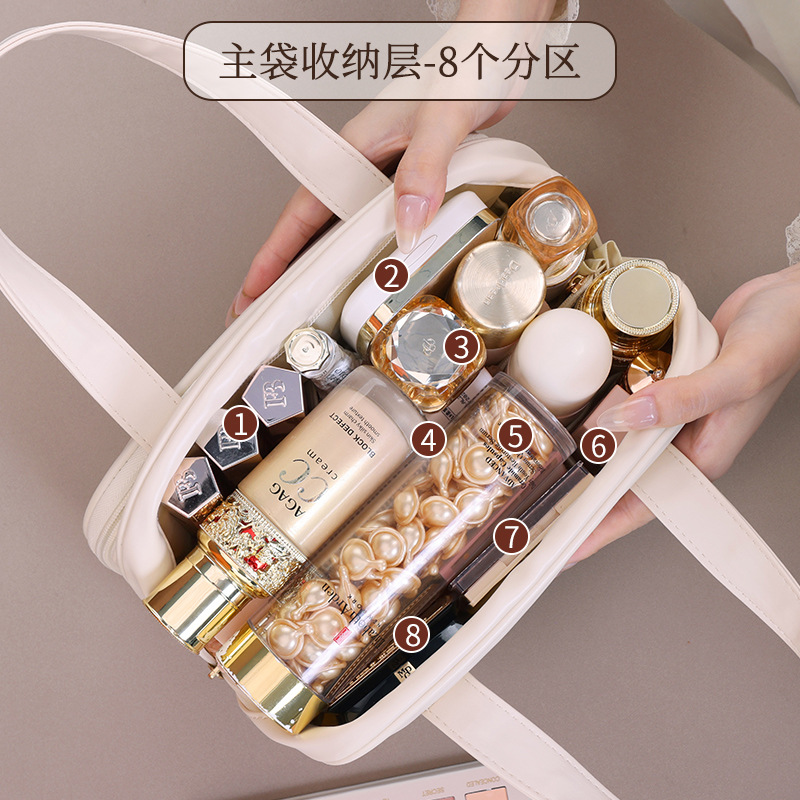 Nuevos productos transfronterizos de doble zona Baina bolsa de maquillaje portátil bolsa de maquillaje de viaje bolsa de almacenamiento de productos de cuidado de la piel bolsa de lavado de gran capacidad