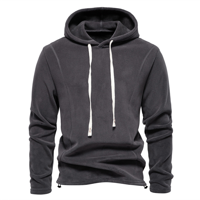 Herren-Langarm-Kapuzenpullover für Herbst und Winter: modisch und vielseitig. Herren-Fleece-Thermo-Sweatshirt_voghion.com