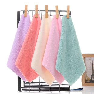 Gaoyang factory wholesale high density coral fleece 25*25 small square towel towel towel microfiber children's face towel