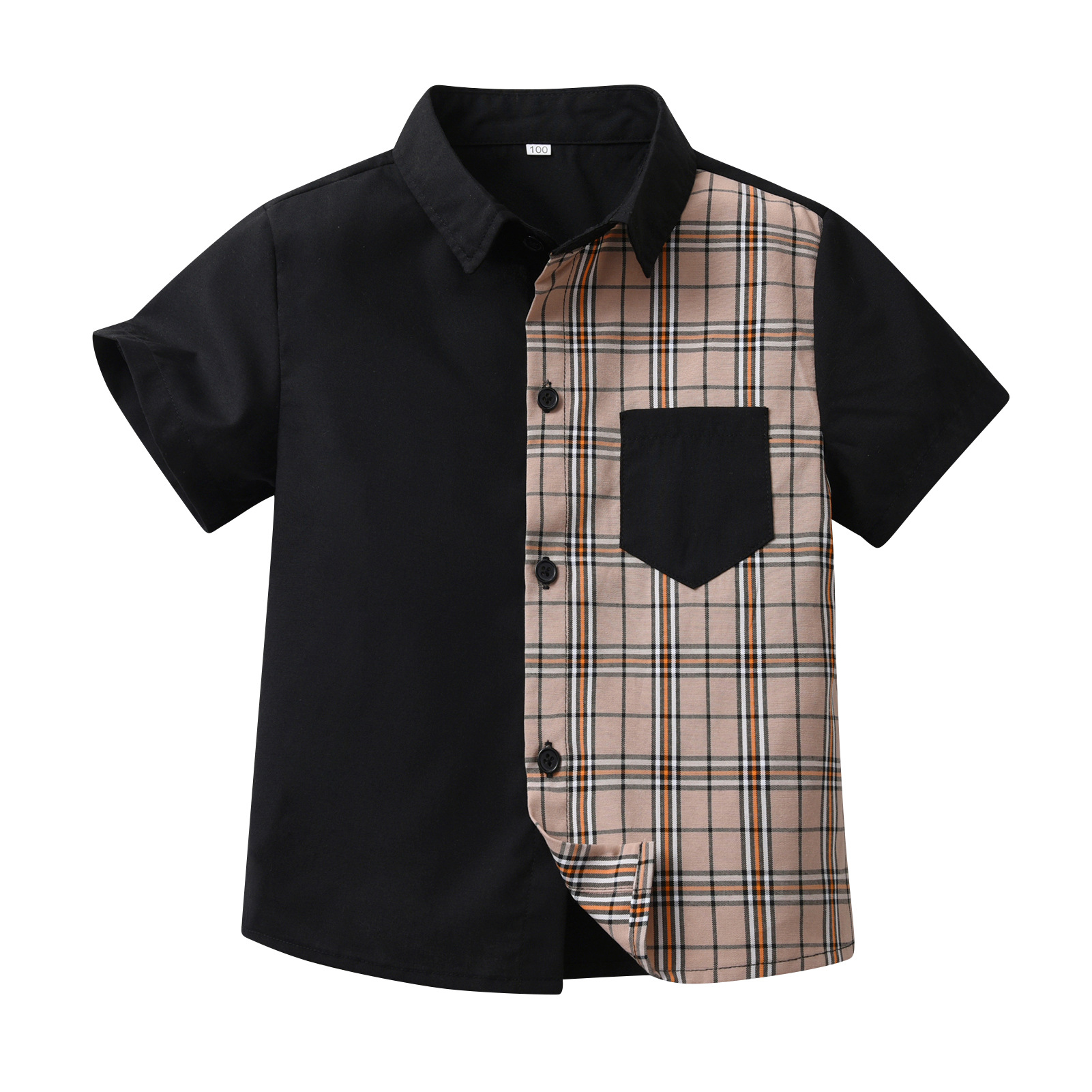 British Style Plaid Cotton T-shirts & Shirts display picture 1
