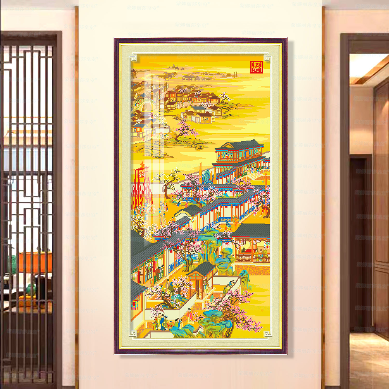 Monalisa Royal punto de cruz Yongzheng Diciembre-Lunar enero nuevo chino pintura decorativa bordado hecho a mano