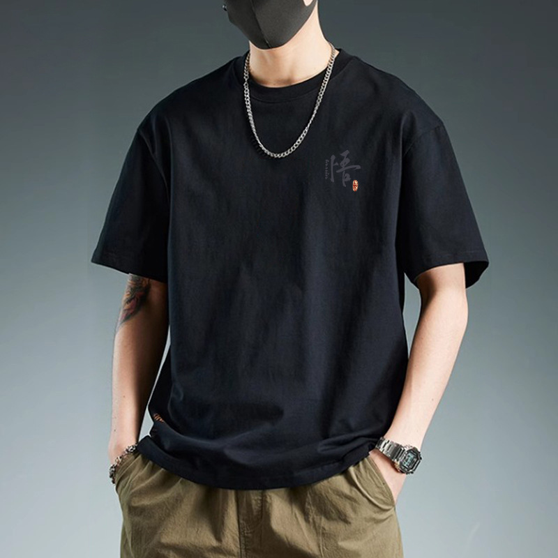 Black cotton short sleeves-2767
