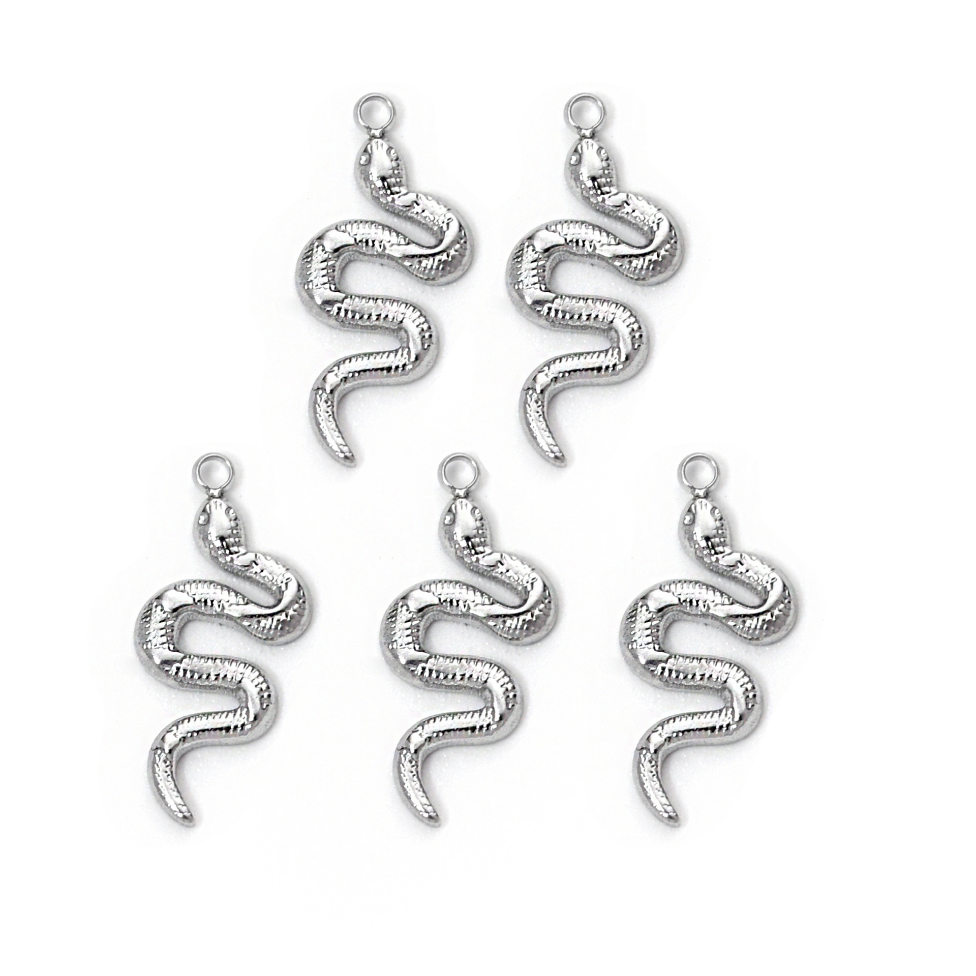 Plating Design 5 PCS/Package 304 Stainless Steel Snake Pendant