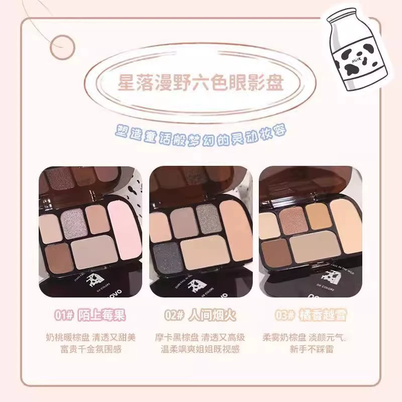 Новое тени Novo Star Fall Mano Six Eye Shadow Plates низкая насыщенность жемчужный светлый, блестящие и матовые коррекции румян 5845
