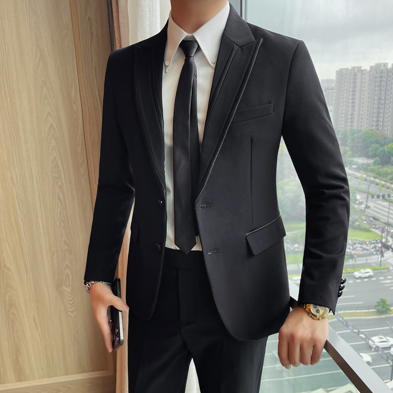 2025 Winter Men's Korean Slim Fit Suit Jacket New Business Casual Single Suit Top