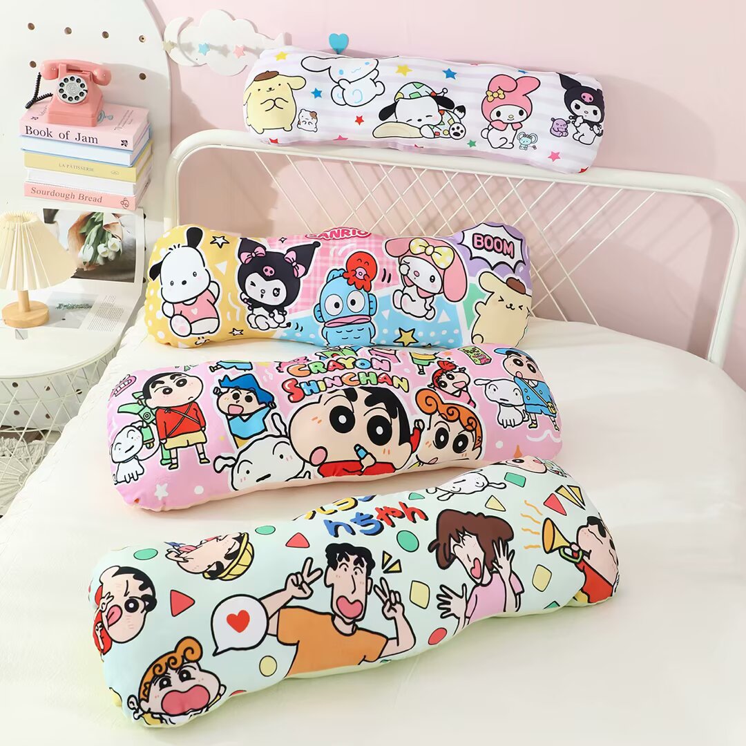 Soft Cute Graffiti Print Long Pillow Home Sofa Bedroom Bedside Pillow Girls' Heart Sleeping Clip Leg Pillow